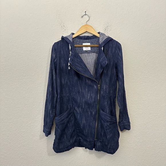 CABI #5100 Hooded Adventure Anorak Full Zip Jacket Blue Indigo - Picture 1 of 12
